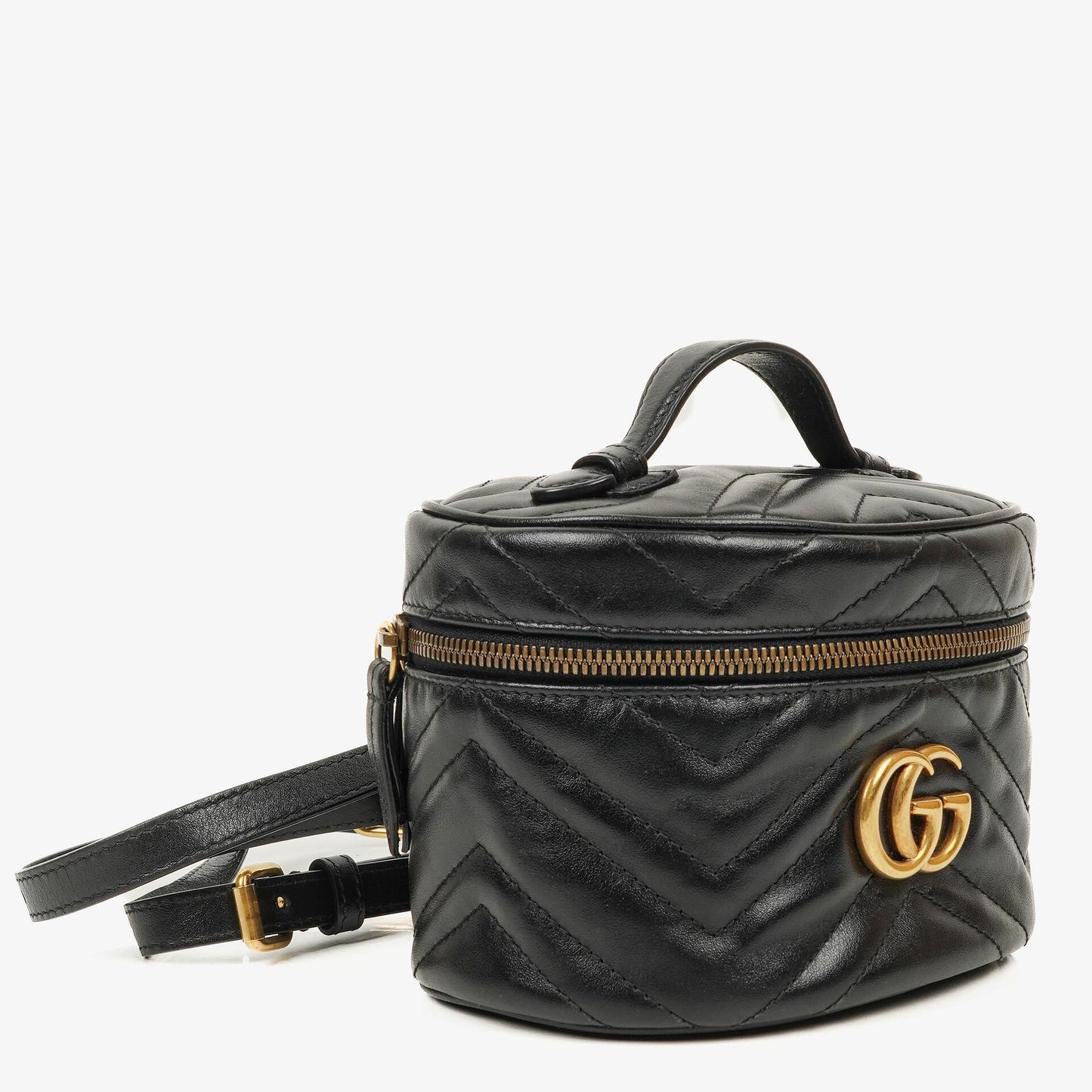 Gucci GG Marmont runder schwarzer Rucksack
