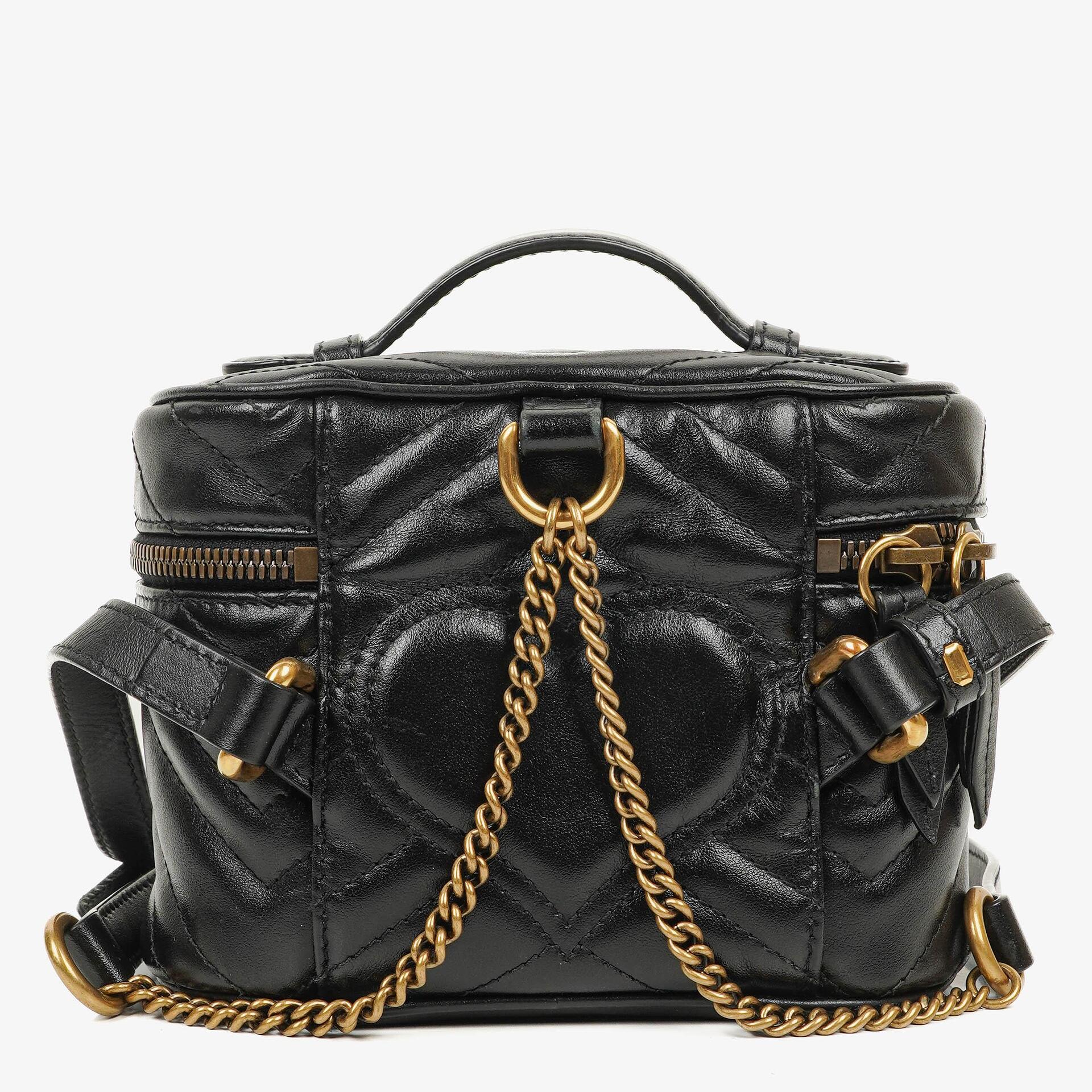 Gucci GG Marmont runder schwarzer Rucksack