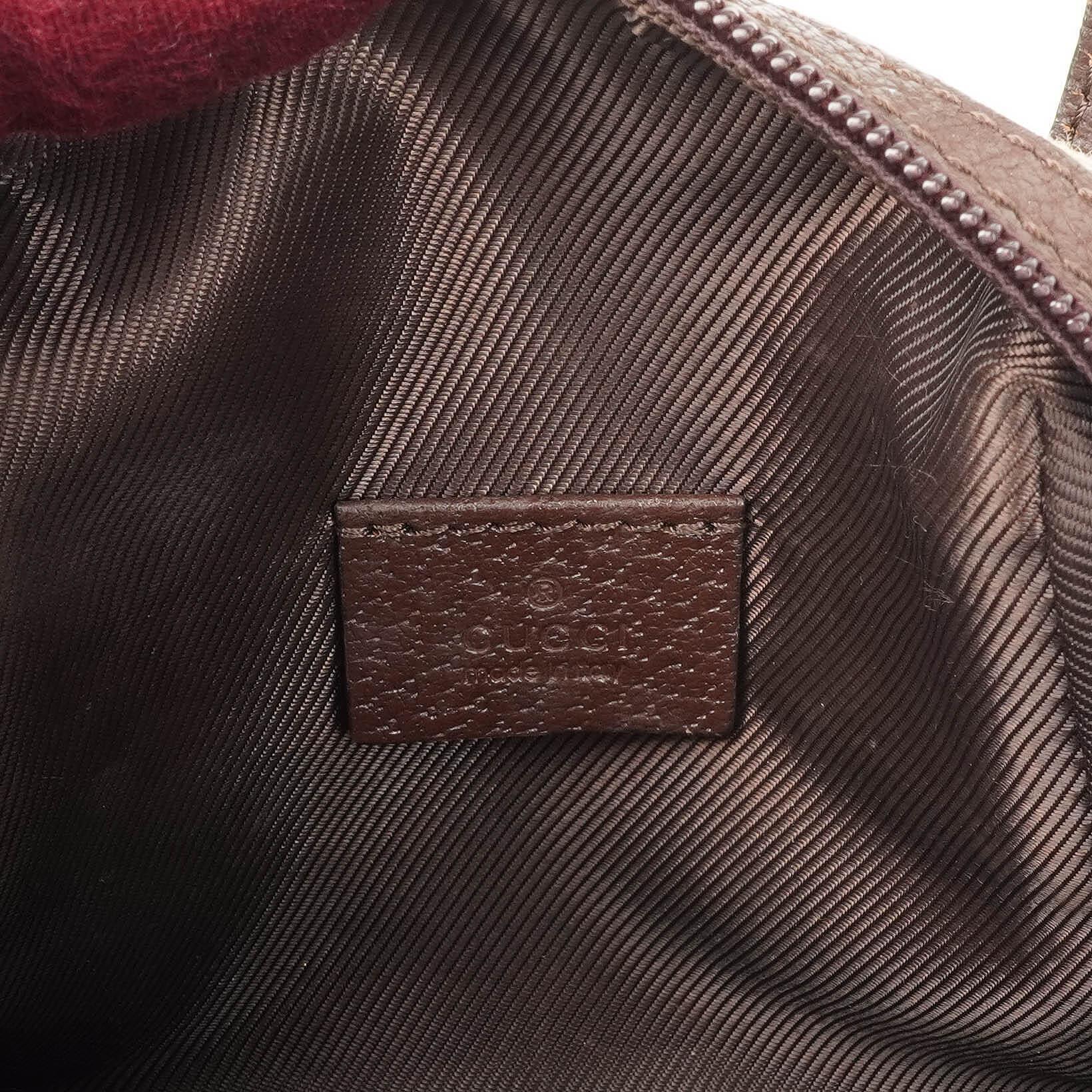 Gucci GG Monogram Beige und Braun Balthus Kleine Kosmetiktasche