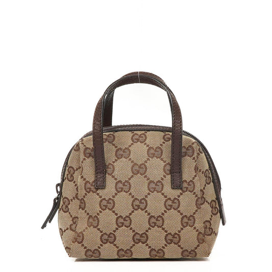 Gucci GG Monogram Beige und Braun Balthus Kleine Kosmetiktasche