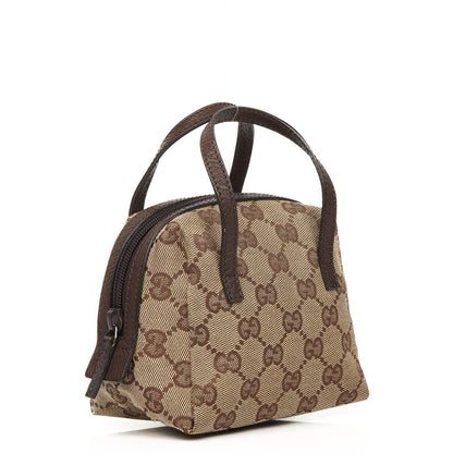 Gucci GG Monogram Beige und Braun Balthus Kleine Kosmetiktasche