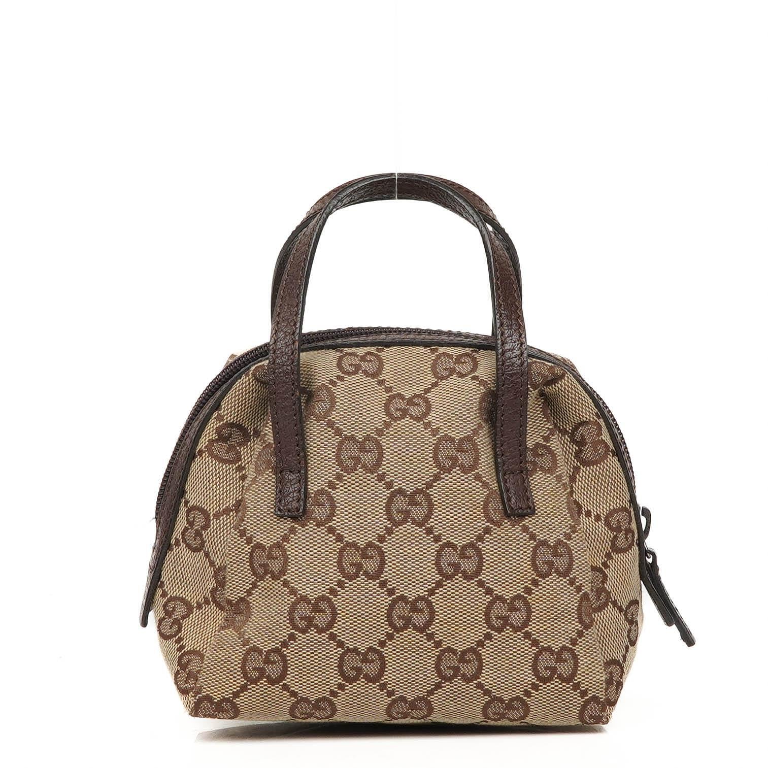 Gucci GG Monogram Beige und Braun Balthus Kleine Kosmetiktasche