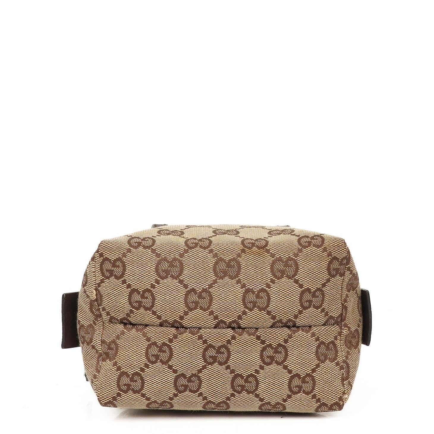 Gucci GG Monogram Beige und Braun Balthus Kleine Kosmetiktasche