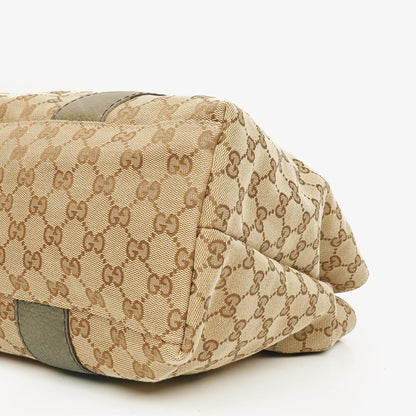 Gucci GG Monogram Canvas Top-Handle-Tasche in Beige mit Bambusgriff