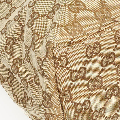 Gucci GG Monogram Canvas Top-Handle-Tasche in Beige mit Bambusgriff