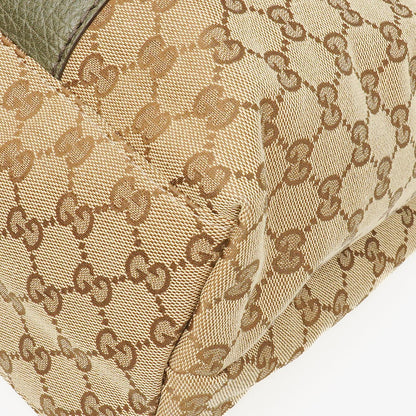 Gucci GG Monogram Canvas Top-Handle-Tasche in Beige mit Bambusgriff
