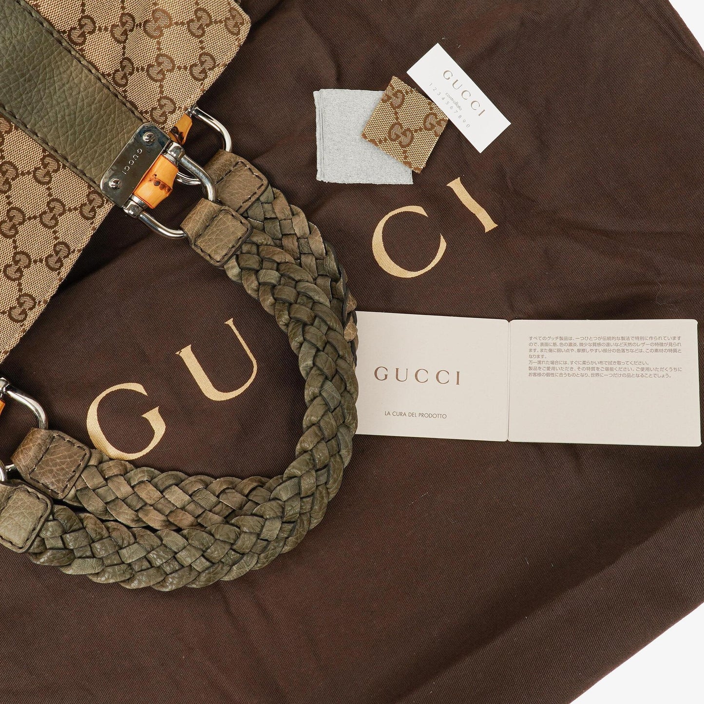 Gucci GG Monogram Canvas Top-Handle-Tasche in Beige mit Bambusgriff