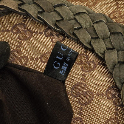 Gucci GG Monogram Canvas Top-Handle-Tasche in Beige mit Bambusgriff