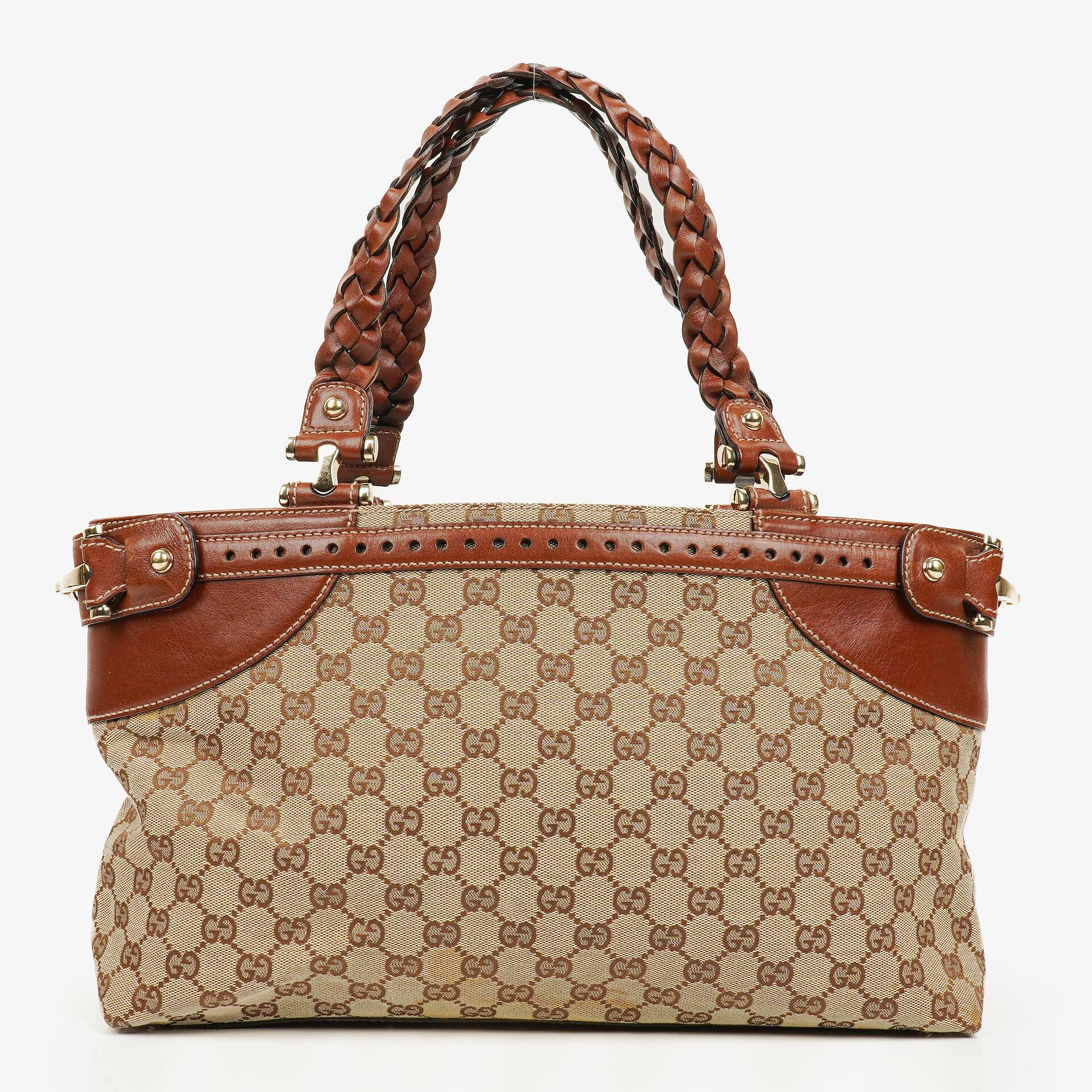 Gucci GG Monogram Canvas Handtasche in Beige/Braun