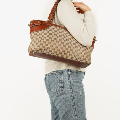 Gucci GG Monogram Canvas Handtasche in Beige/Braun
