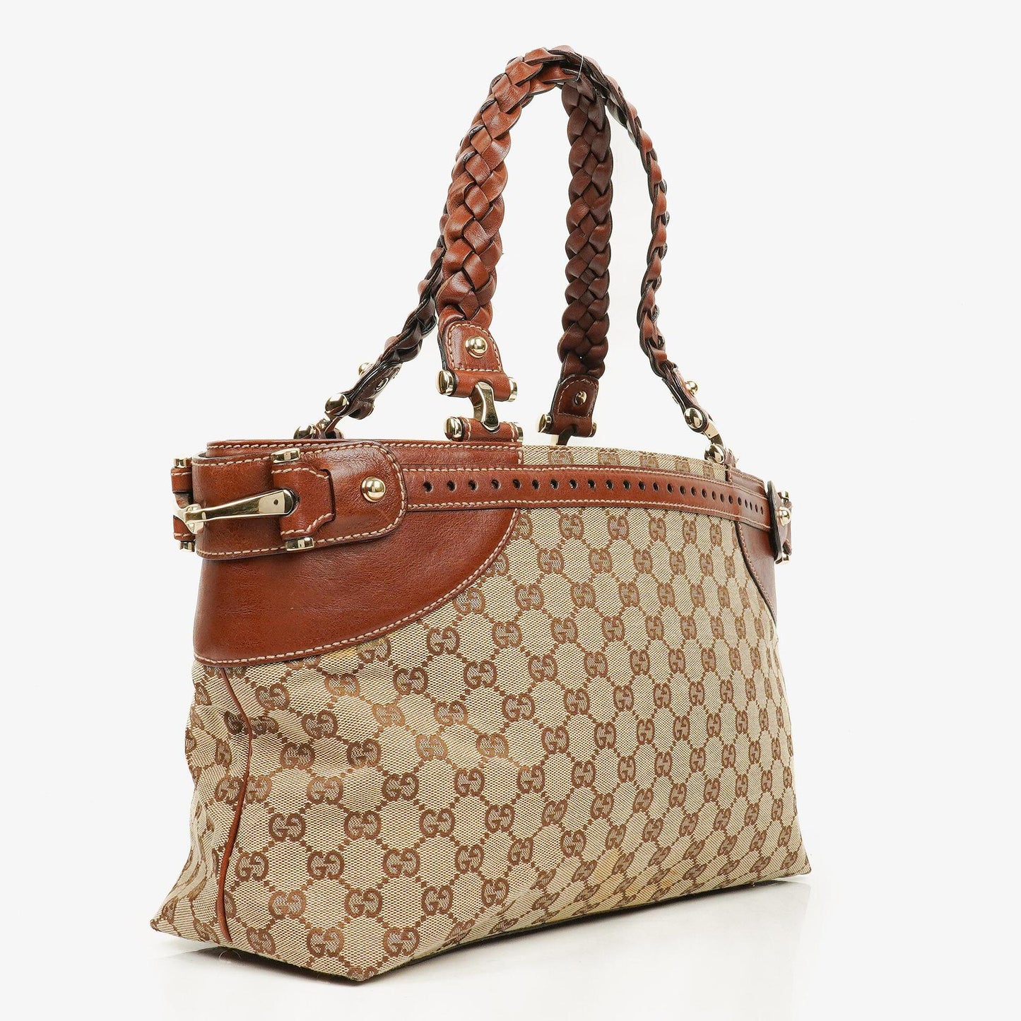 Gucci GG Monogram Canvas Handtasche in Beige/Braun
