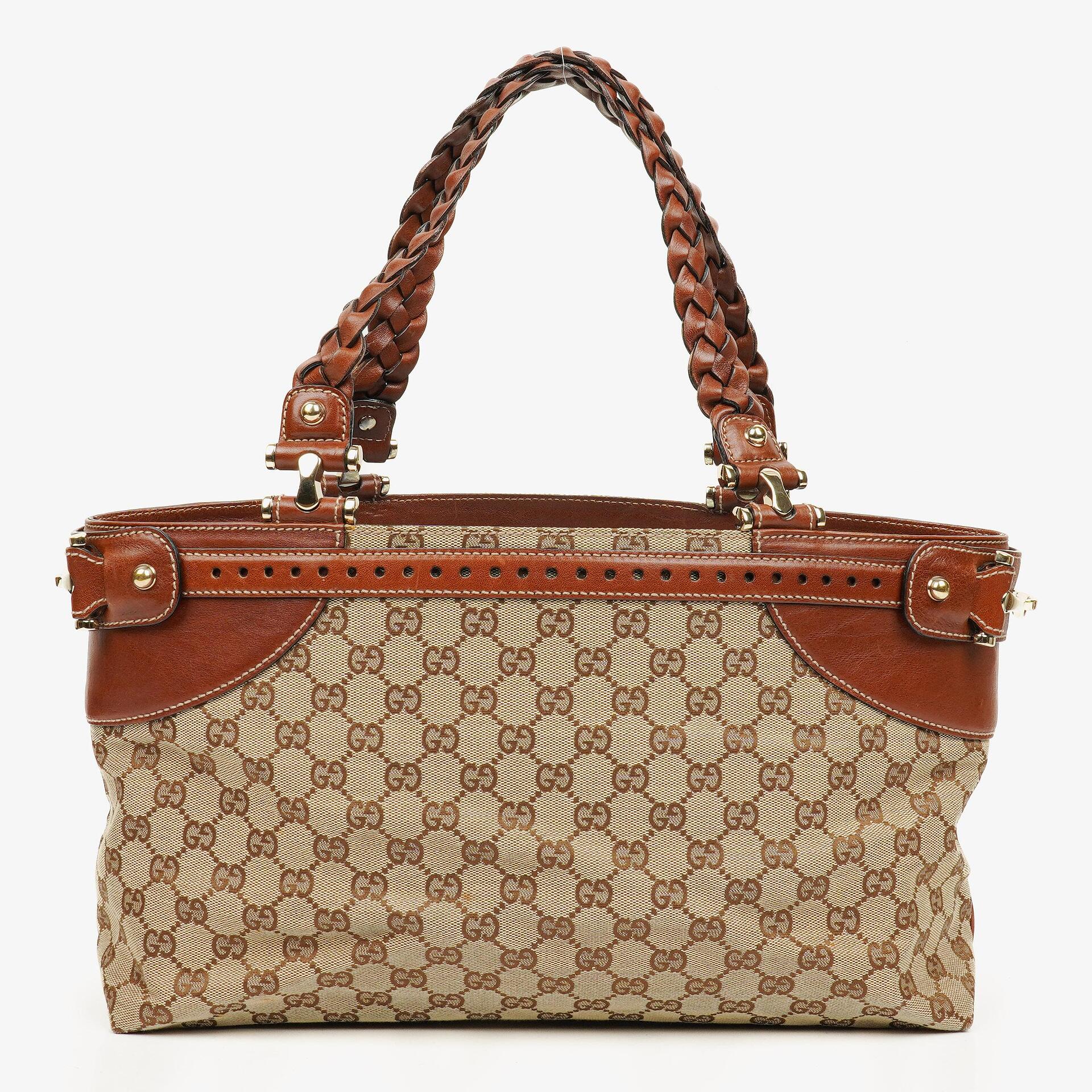 Gucci GG Monogram Canvas Handtasche in Beige/Braun
