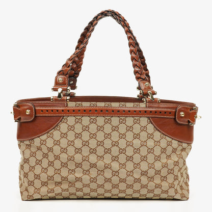Gucci GG Monogram Canvas Handtasche in Beige/Braun