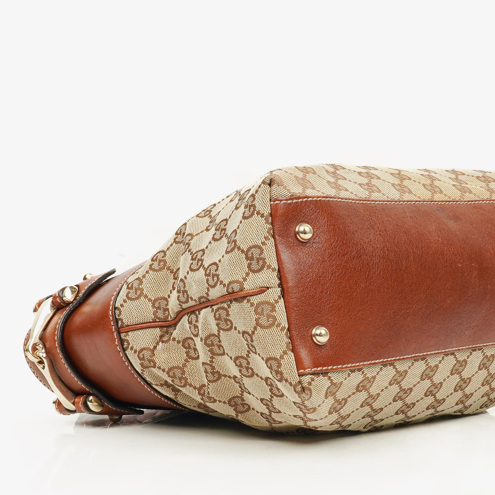 Gucci GG Monogram Canvas Handtasche in Beige/Braun