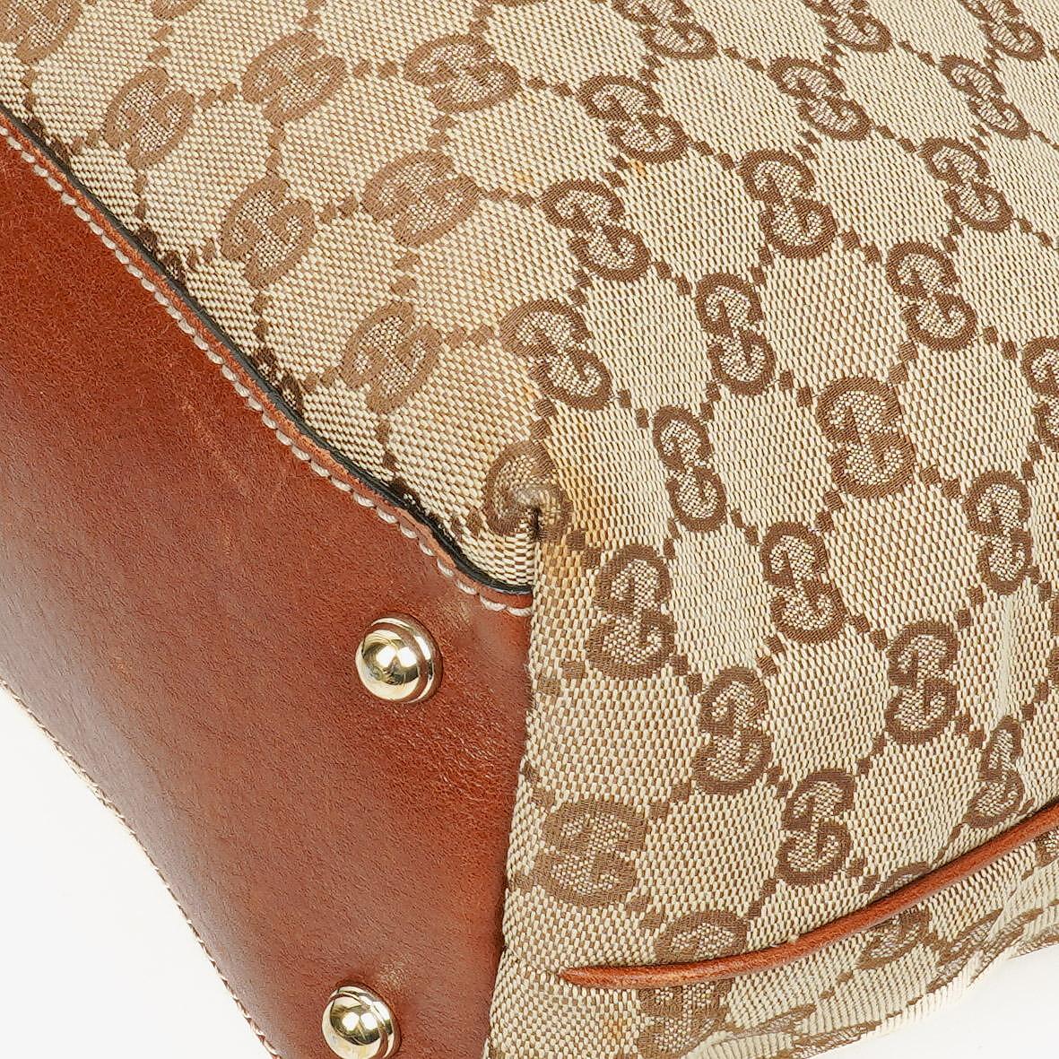 Gucci GG Monogram Canvas Handtasche in Beige/Braun