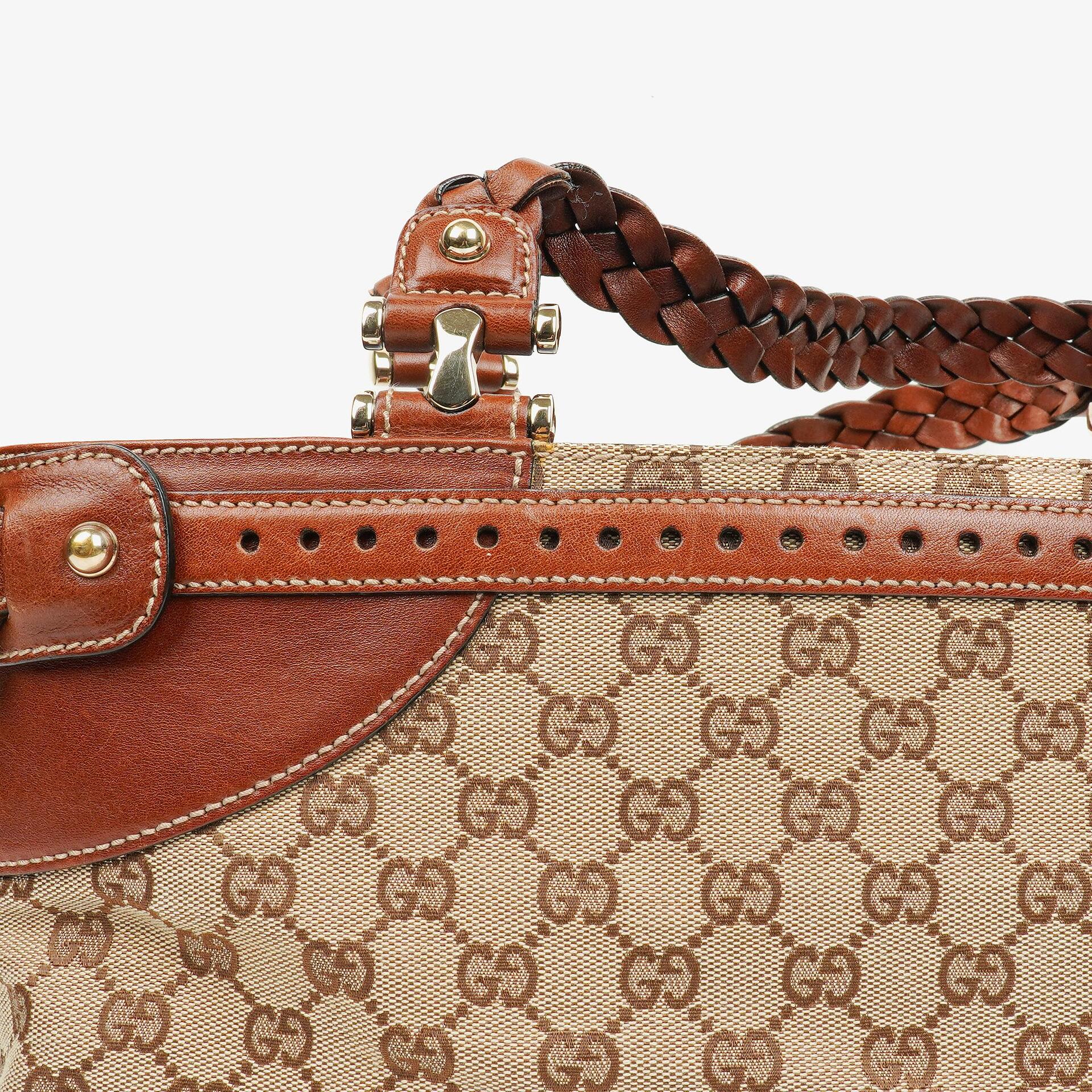Gucci GG Monogram Canvas Handtasche in Beige/Braun