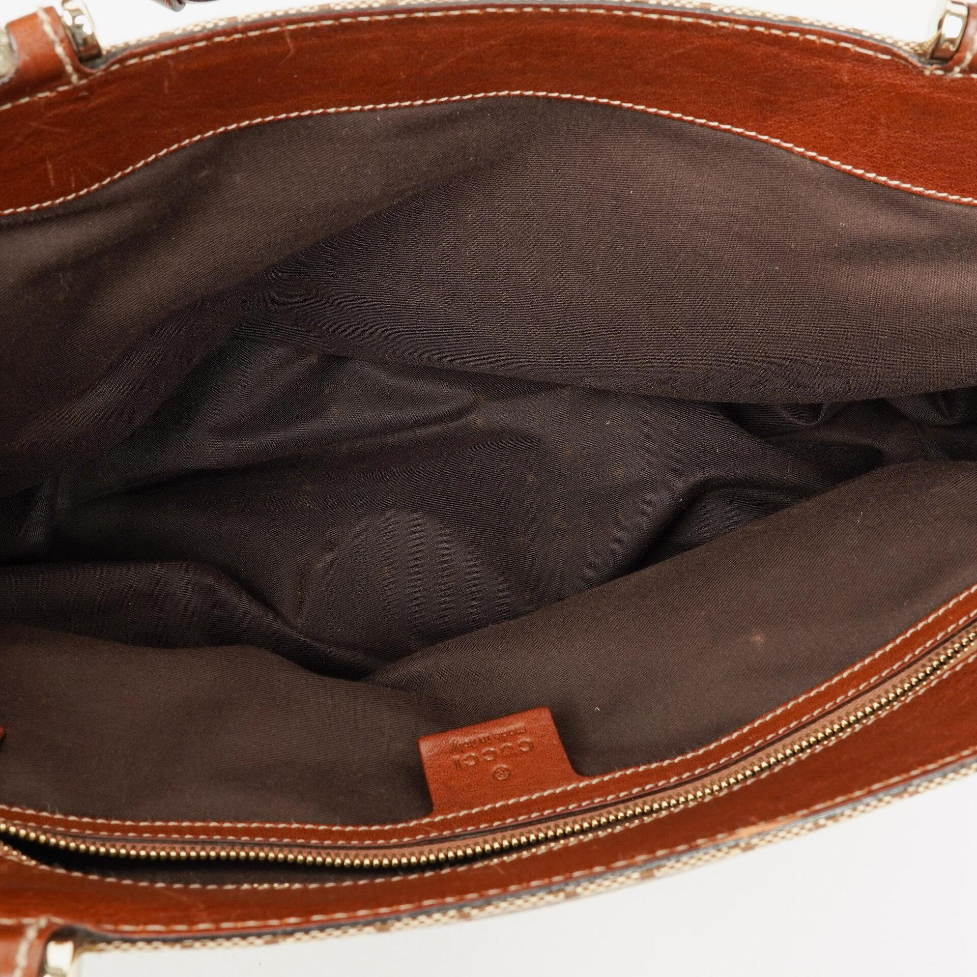 Gucci GG Monogram Canvas Handtasche in Beige/Braun