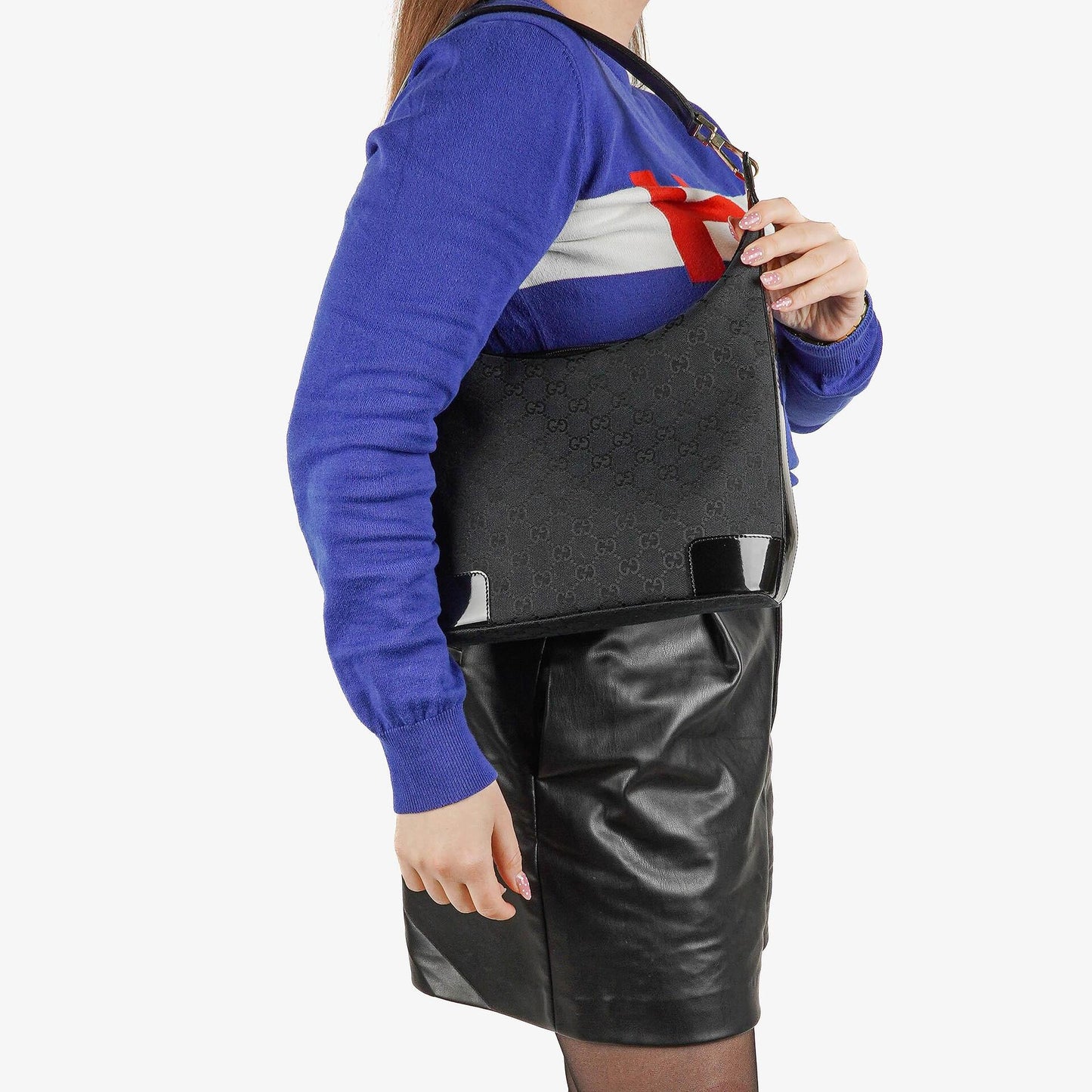 Gucci GG Hobo-Schultertasche in Navy