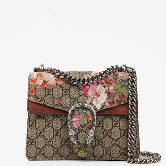 Gucci GG Supreme Monogram Blooms Mini Dionysus Schultertasche
