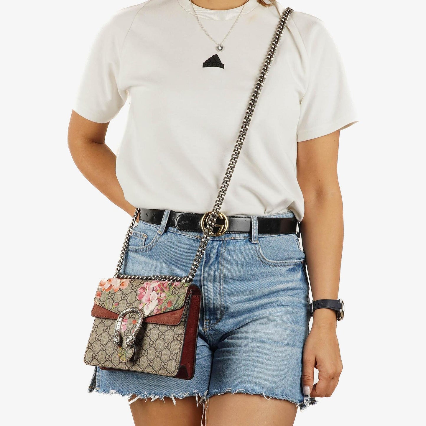 Gucci GG Supreme Monogram Blooms Mini Dionysus Schultertasche