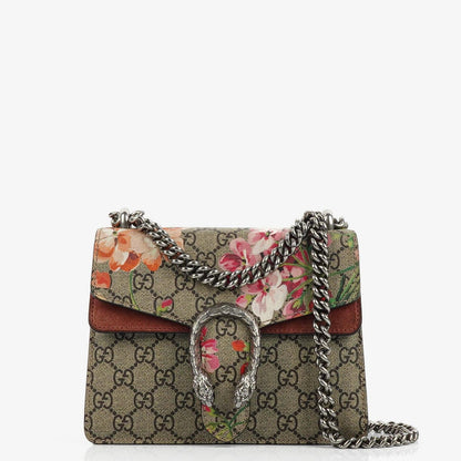 Gucci GG Supreme Monogram Blooms Mini Dionysus Schultertasche