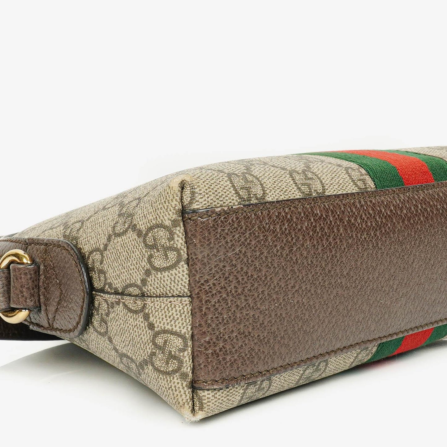 Gucci Kleine Ophidia Dome Schultertasche aus GG Supreme Monogram mit abgerundeter Oberseite