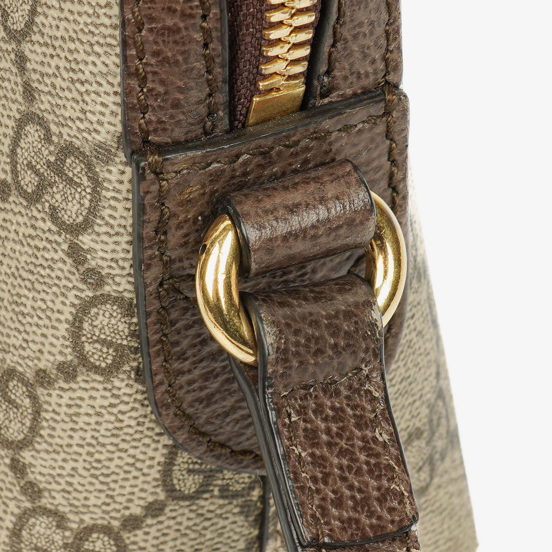 Gucci Kleine Ophidia Dome Schultertasche aus GG Supreme Monogram mit abgerundeter Oberseite