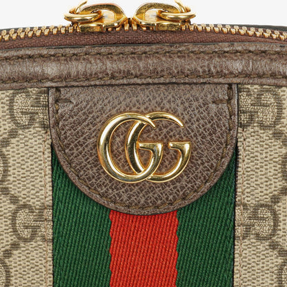 Gucci Kleine Ophidia Dome Schultertasche aus GG Supreme Monogram mit abgerundeter Oberseite