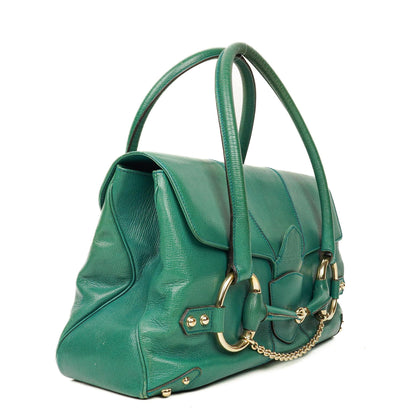Gucci Horsebit Chain Flap Bag Large aus genarbtem Kalbsleder