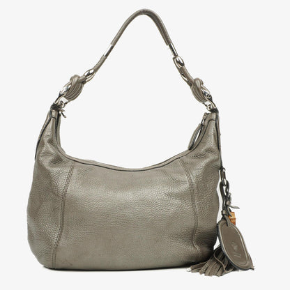 Gucci Horsebit Hobo aus grauem genarbtem Kalbsleder