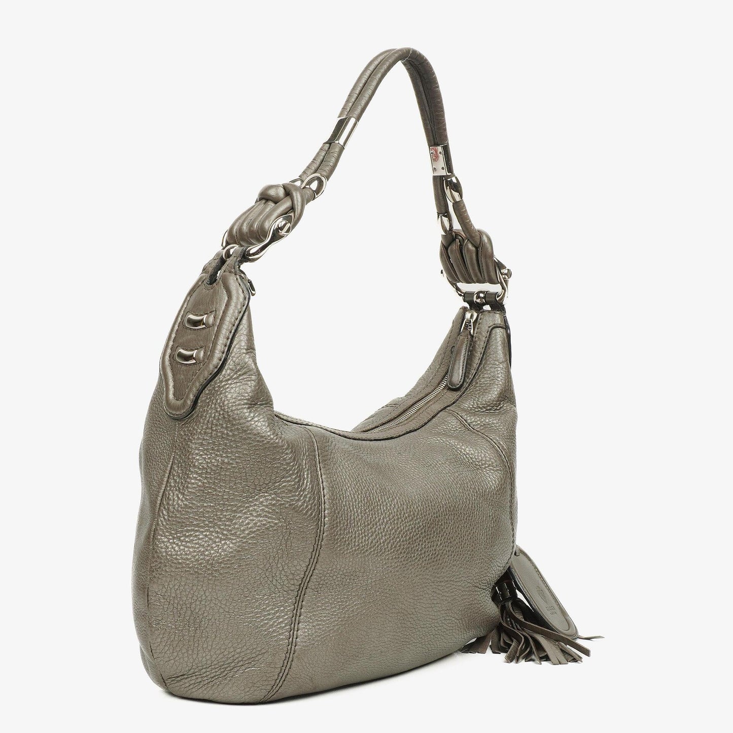 Gucci Horsebit Hobo aus grauem genarbtem Kalbsleder
