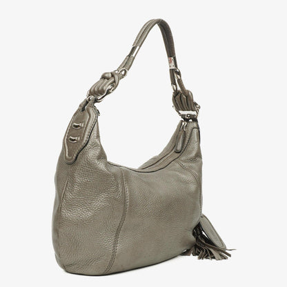 Gucci Horsebit Hobo aus grauem genarbtem Kalbsleder