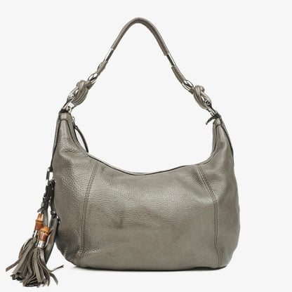 Gucci Horsebit Hobo aus grauem genarbtem Kalbsleder