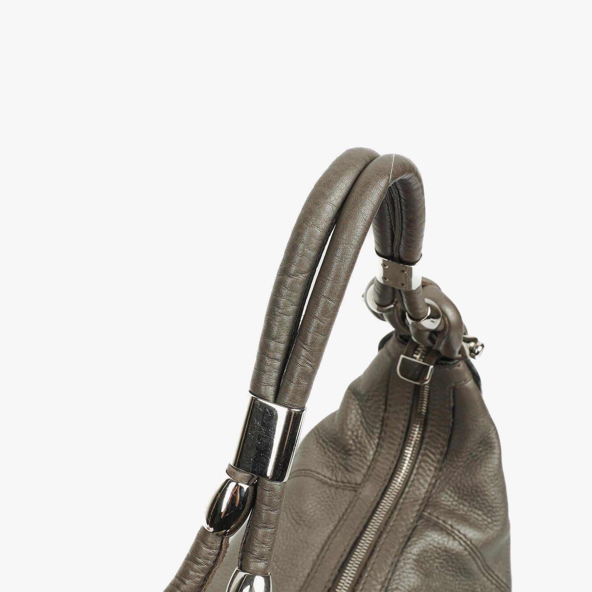 Gucci Horsebit Hobo aus grauem genarbtem Kalbsleder