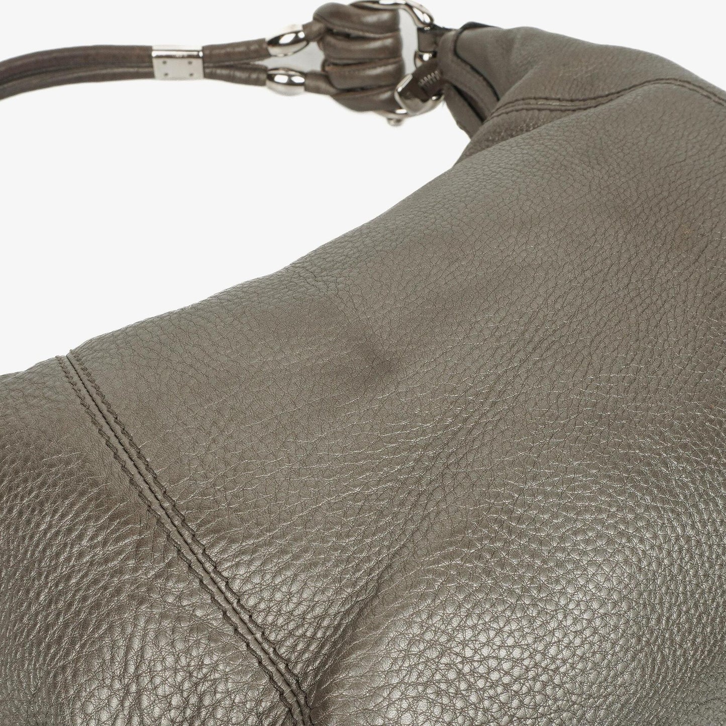 Gucci Horsebit Hobo aus grauem genarbtem Kalbsleder