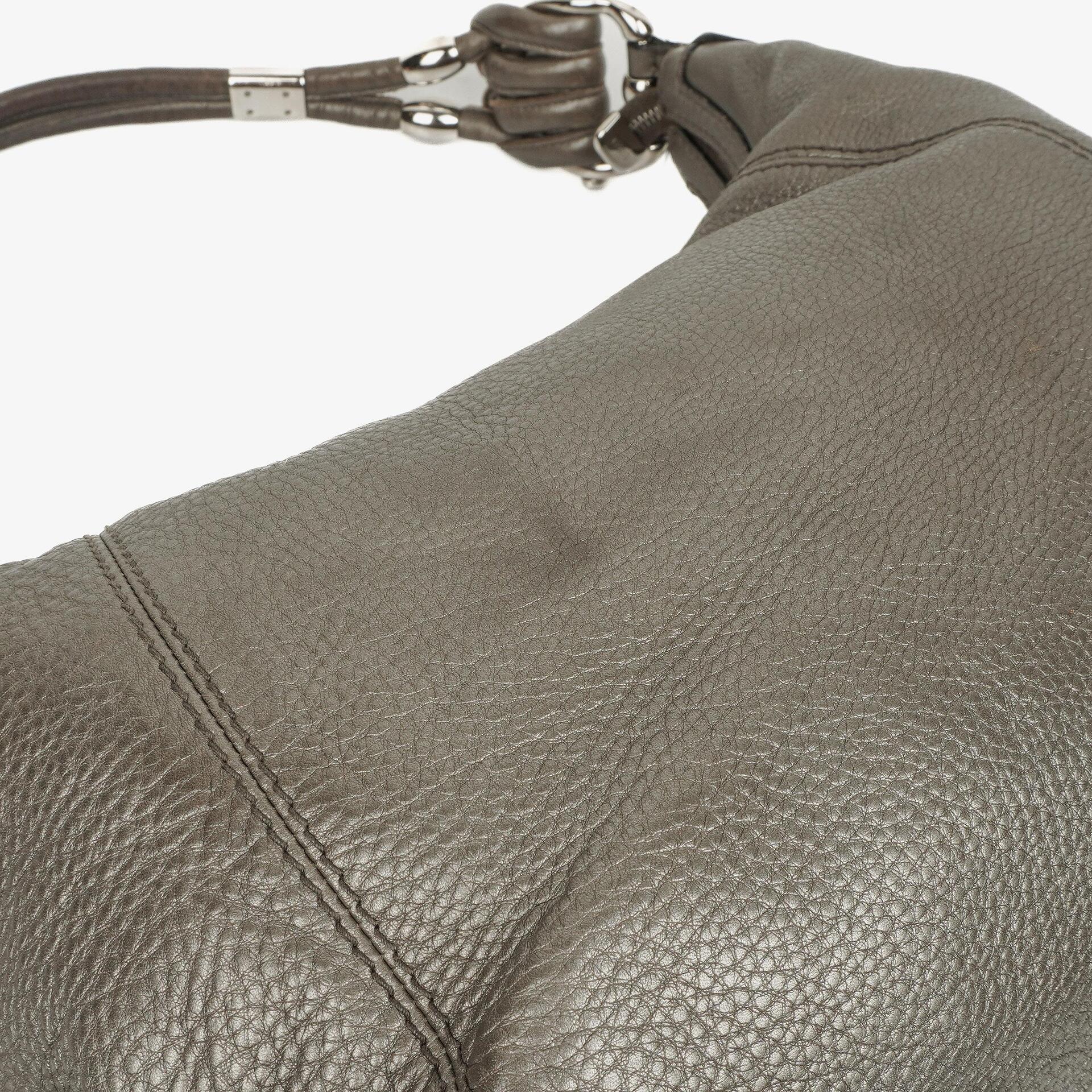 Gucci Horsebit Hobo aus grauem genarbtem Kalbsleder