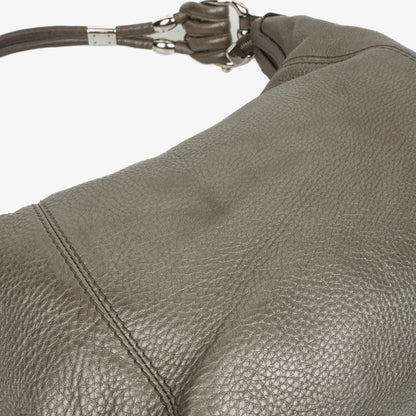 Gucci Horsebit Hobo aus grauem genarbtem Kalbsleder