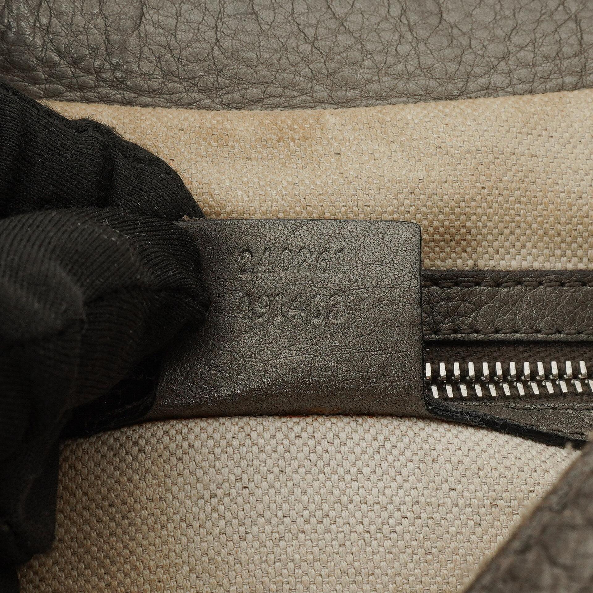 Gucci Horsebit Hobo aus grauem genarbtem Kalbsleder