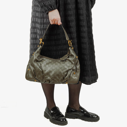 Gucci Guccissima Jokey Hobo Tasche aus Leder