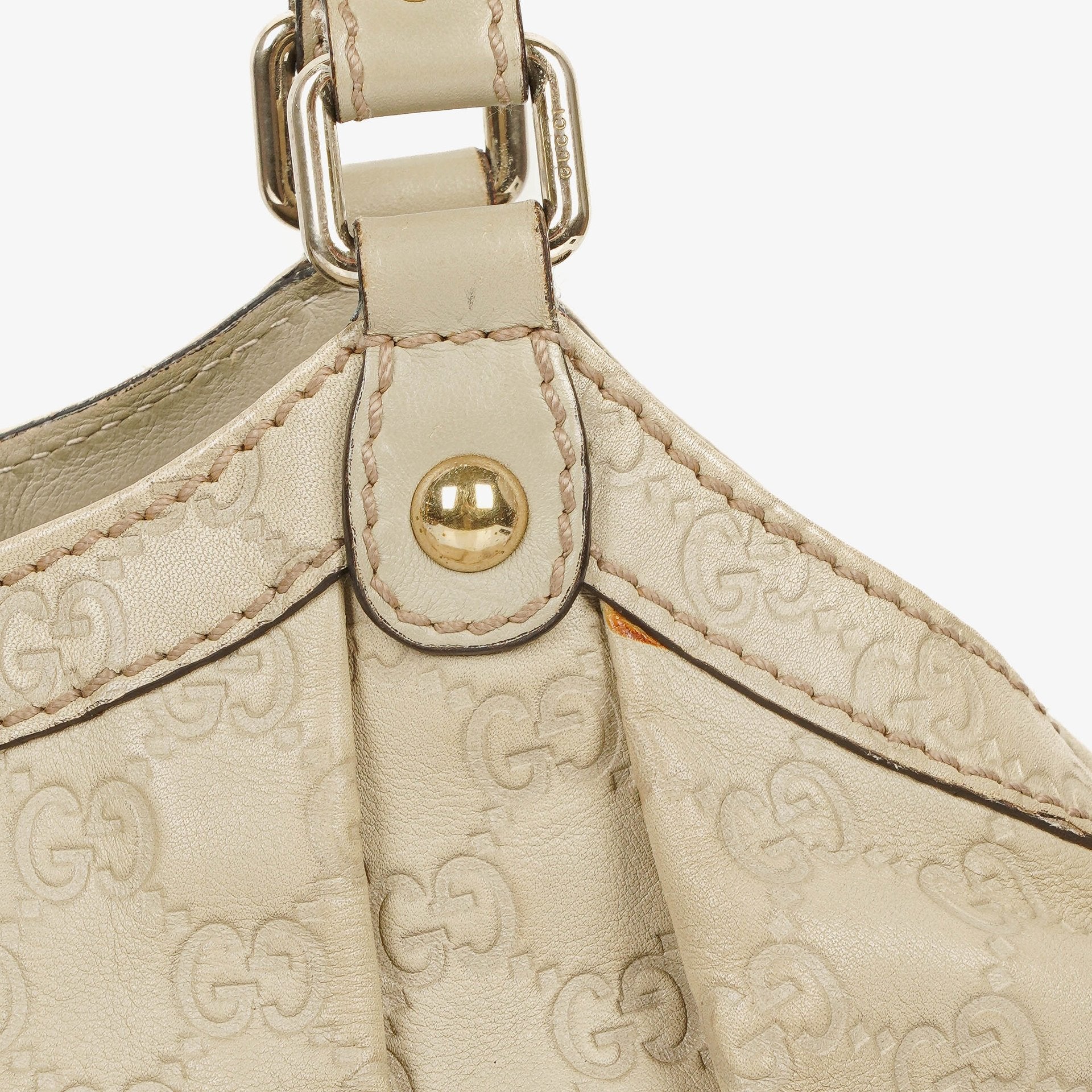 Gucci Suckey Hobo-Tasche aus neutralem Guccissima Leder