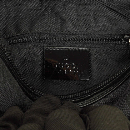 Gucci Hobo Schultertasche aus schwarzem GG Canvas und Lackleder