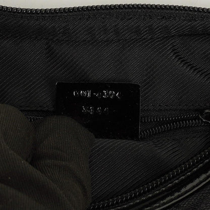 Gucci Hobo Schultertasche aus schwarzem GG Canvas und Lackleder