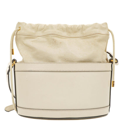 Gucci Horsebit 1955 Azalea Sakai Kalbsleder Mystic Weiß Beuteltasche mit Kordelzug