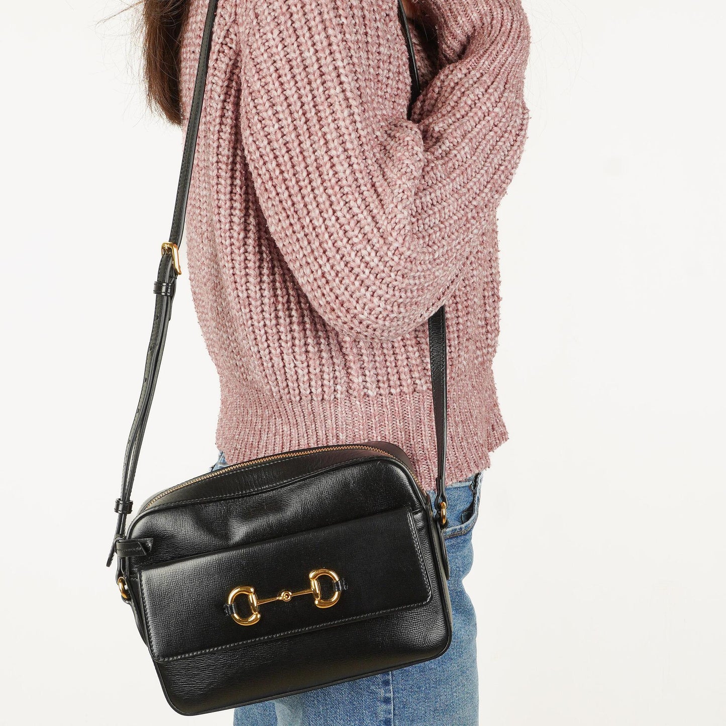 Gucci Horsebit 1955 Schwarze Umhängetasche