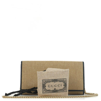 Gucci Horsebit 1955 Canvas Geldbörse an Kette