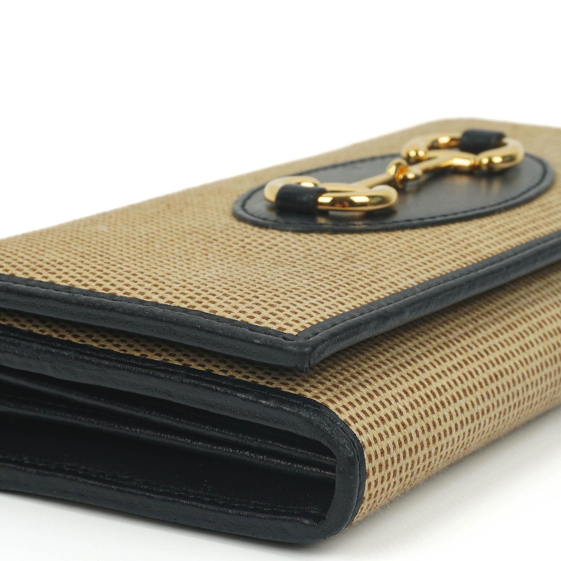 Gucci Horsebit 1955 Canvas Geldbörse an Kette