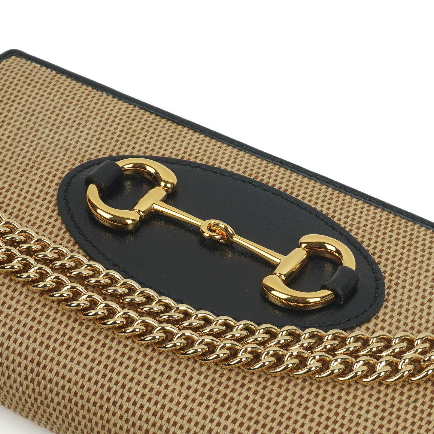 Gucci Horsebit 1955 Canvas Geldbörse an Kette