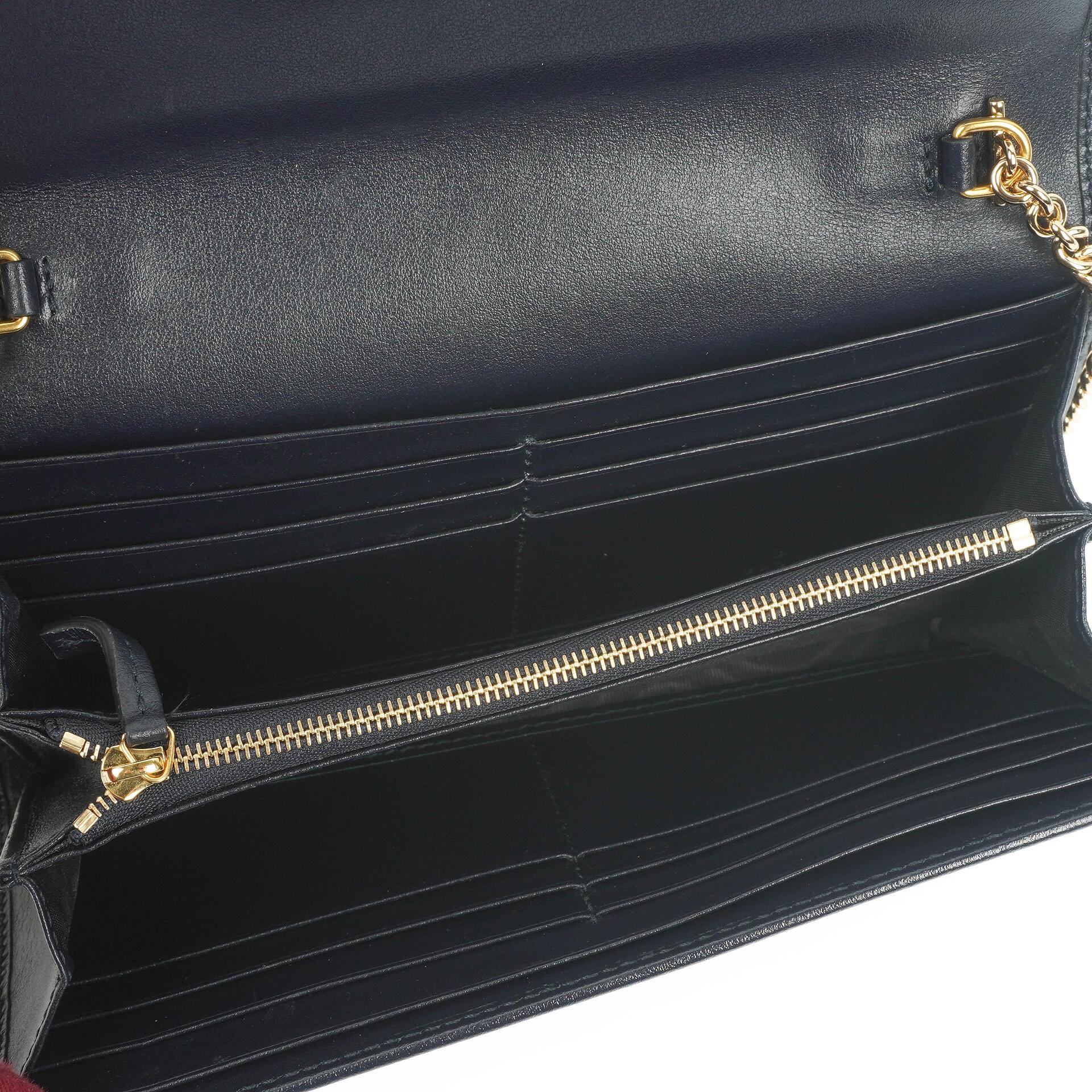 Gucci Horsebit 1955 Canvas Geldbörse an Kette