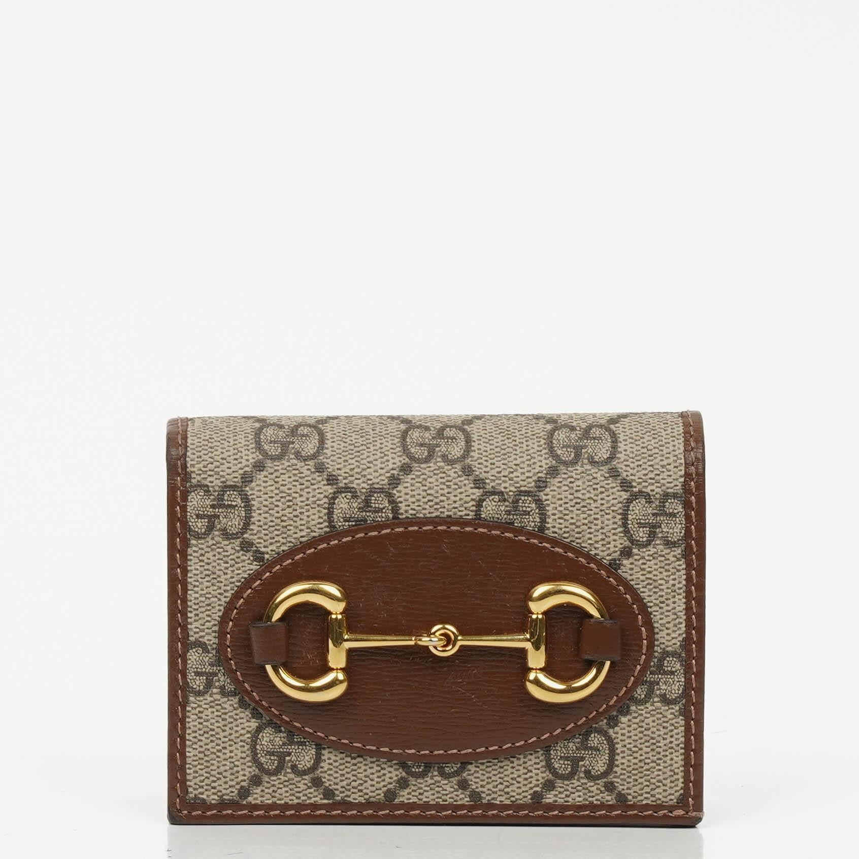 Gucci Horsebit 1955 GG Supreme Monogram Canvas Kartenetui Geldbörse
