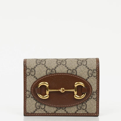 Gucci Horsebit 1955 GG Supreme Monogram Canvas Kartenetui Geldbörse